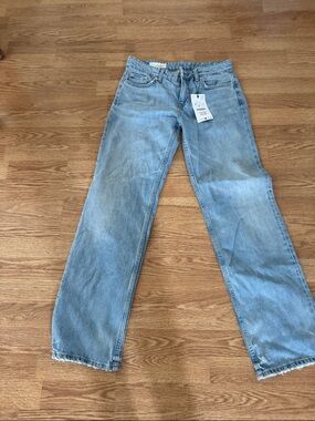 Zara Light Blue Straight-Leg Women's Jeans